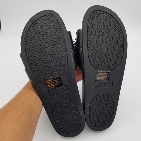 Esprit Della Black Slides Sandals NWOT size 6.5 - Picture 8 of 10